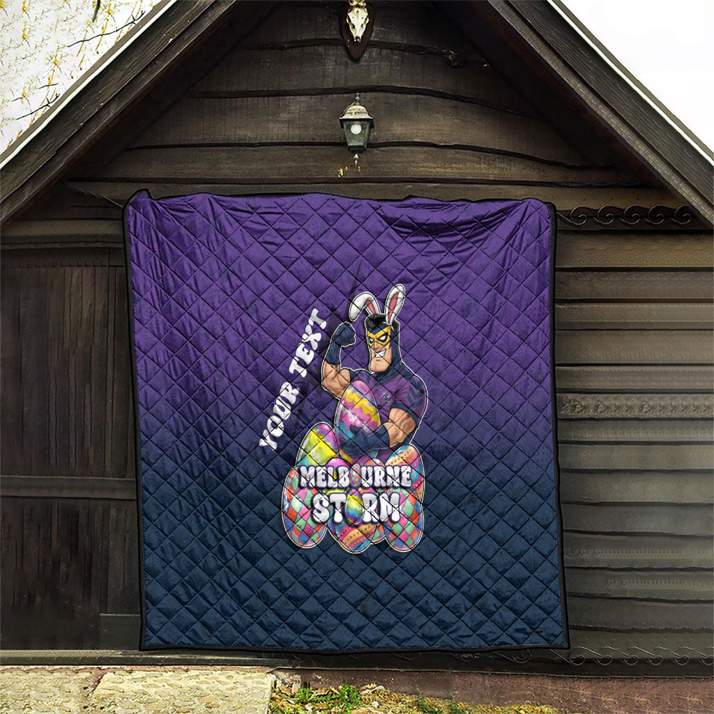 Personalized Melbourne Storm Quilt Easter Mascot - Colorful Eggs Cartoon Style