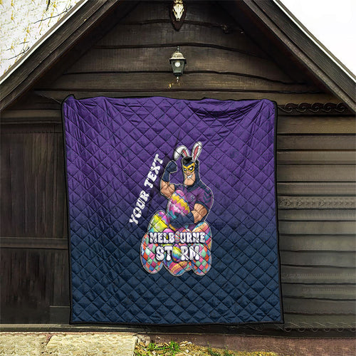 Personalized Melbourne Storm Quilt Easter Mascot - Colorful Eggs Cartoon Style