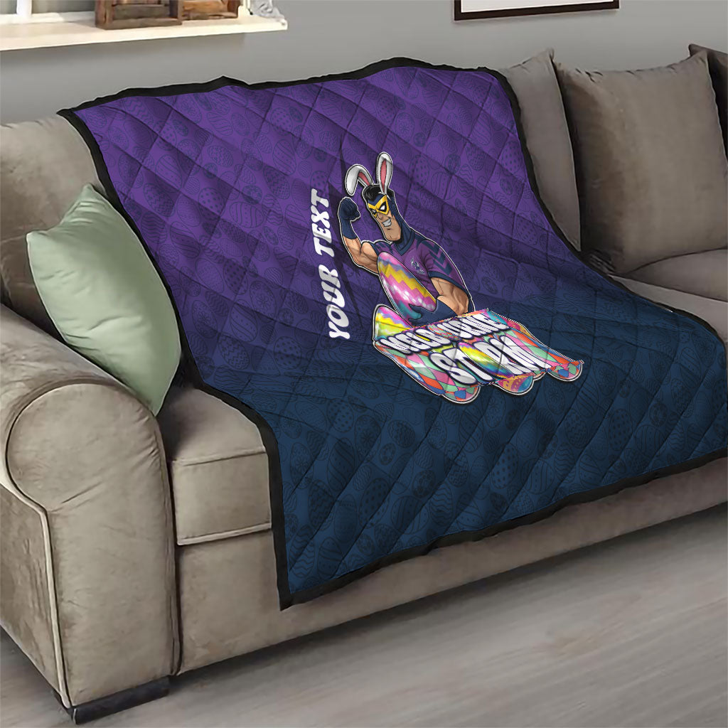 Personalized Melbourne Storm Quilt Easter Mascot - Colorful Eggs Cartoon Style