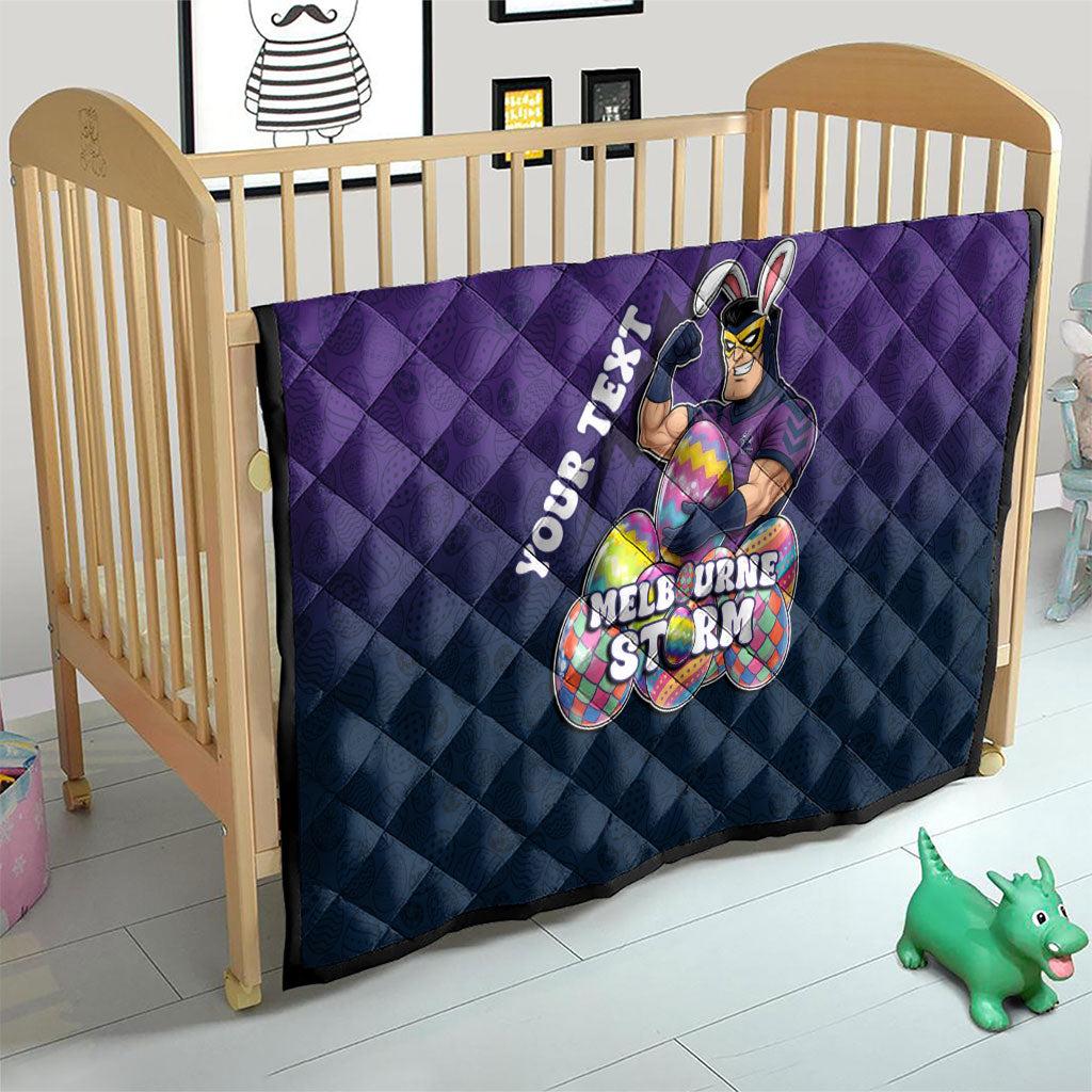 Personalized Melbourne Storm Quilt Easter Mascot - Colorful Eggs Cartoon Style