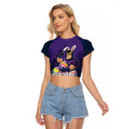 Personalized Melbourne Storm Raglan Cropped T Shirt Easter Mascot - Colorful Eggs Cartoon Style