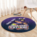 Personalized Melbourne Storm Round Carpet Easter Mascot - Colorful Eggs Cartoon Style