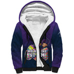 Personalized Melbourne Storm Sherpa Hoodie Easter Mascot - Colorful Eggs Cartoon Style