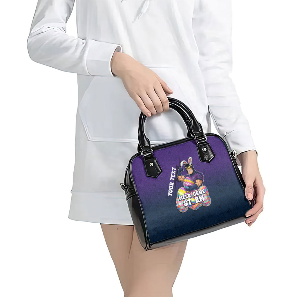 Personalized Melbourne Storm Shoulder Handbag Easter Mascot - Colorful Eggs Cartoon Style