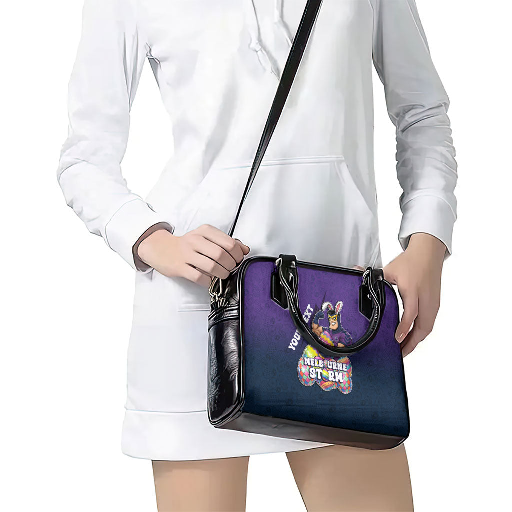 Personalized Melbourne Storm Shoulder Handbag Easter Mascot - Colorful Eggs Cartoon Style