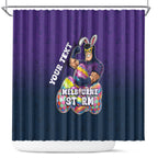 Personalized Melbourne Storm Shower Curtain Easter Mascot - Colorful Eggs Cartoon Style