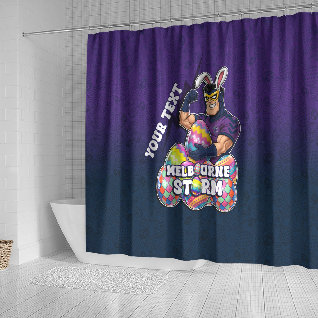 Personalized Melbourne Storm Shower Curtain Easter Mascot - Colorful Eggs Cartoon Style