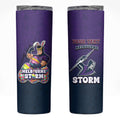 Personalized Melbourne Storm Skinny Tumbler Easter Mascot - Colorful Eggs Cartoon Style