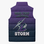 Personalized Melbourne Storm Sleeveless Puffer Jacket Easter Mascot - Colorful Eggs Cartoon Style