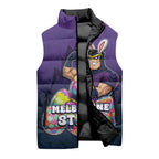Personalized Melbourne Storm Sleeveless Puffer Jacket Easter Mascot - Colorful Eggs Cartoon Style