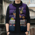 Personalized Melbourne Storm Sleeveless Puffer Jacket Easter Mascot - Colorful Eggs Cartoon Style