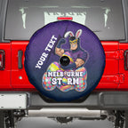 Personalized Melbourne Storm Spare Tire Cover Easter Mascot - Colorful Eggs Cartoon Style