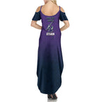 Personalized Melbourne Storm Summer Maxi Dress Easter Mascot - Colorful Eggs Cartoon Style