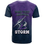 Personalized Melbourne Storm T Shirt Easter Mascot - Colorful Eggs Cartoon Style