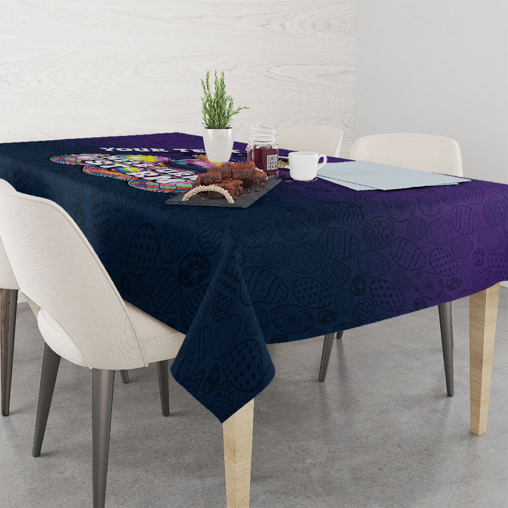 Personalized Melbourne Storm Tablecloth Easter Mascot - Colorful Eggs Cartoon Style