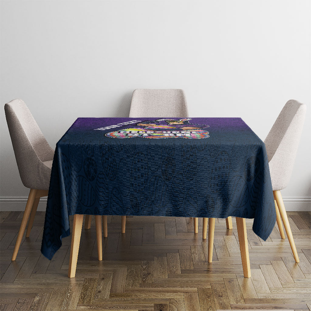 Personalized Melbourne Storm Tablecloth Easter Mascot - Colorful Eggs Cartoon Style