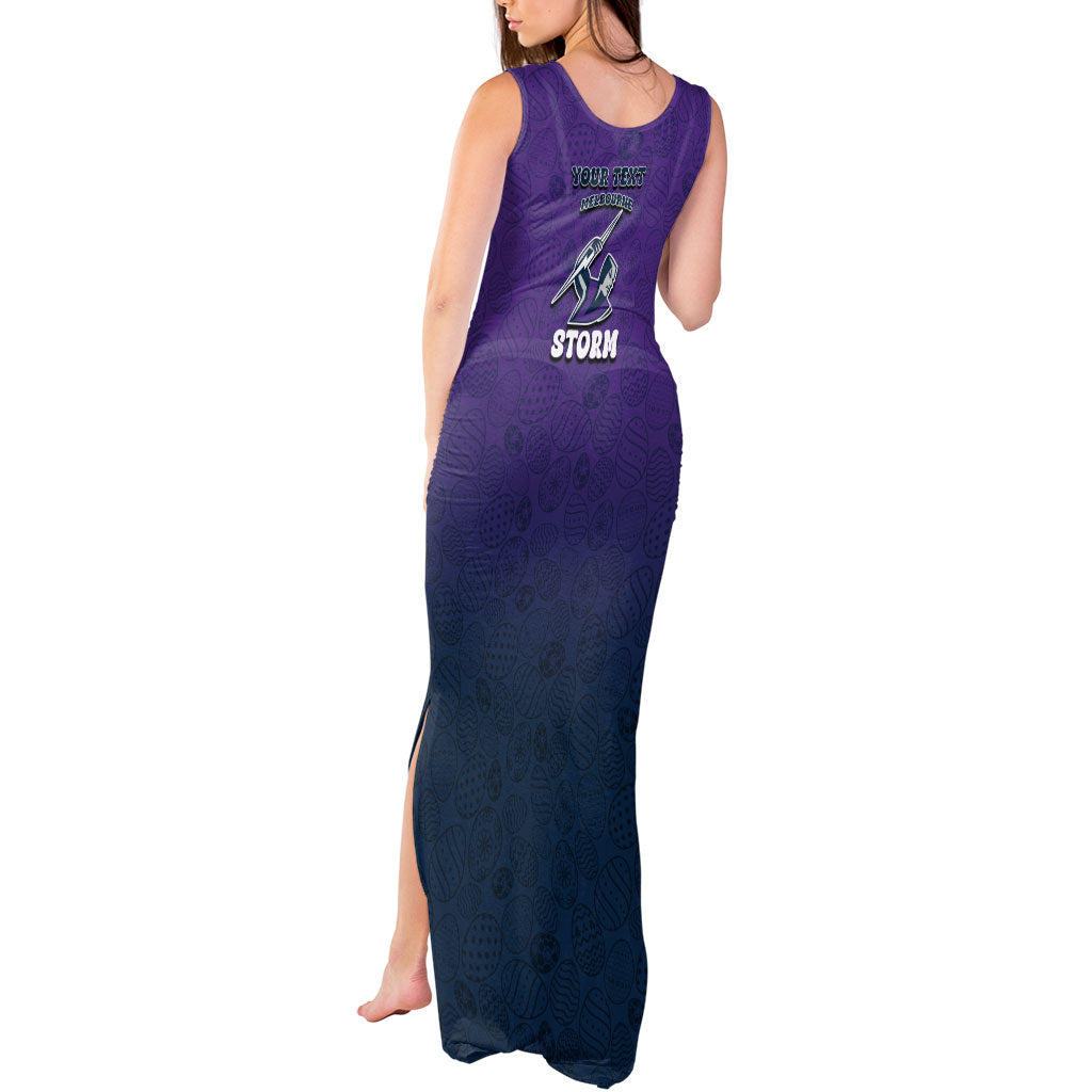 Personalized Melbourne Storm Tank Maxi Dress Easter Mascot - Colorful Eggs Cartoon Style