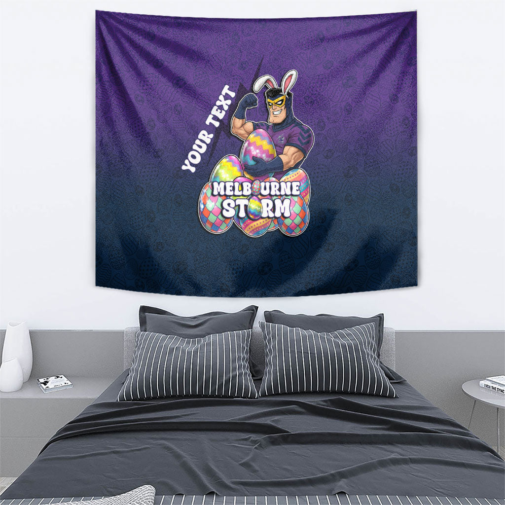 Personalized Melbourne Storm Tapestry Easter Mascot - Colorful Eggs Cartoon Style