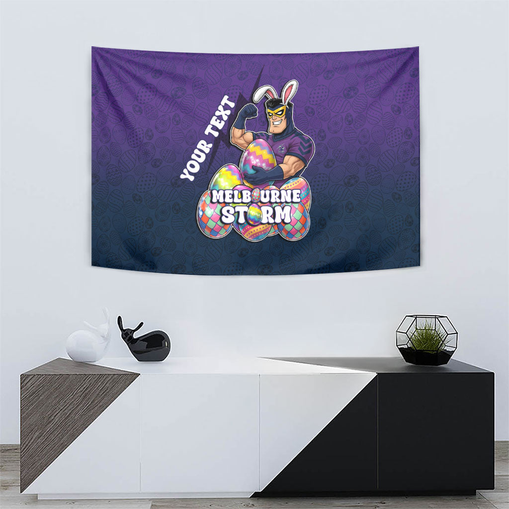 Personalized Melbourne Storm Tapestry Easter Mascot - Colorful Eggs Cartoon Style