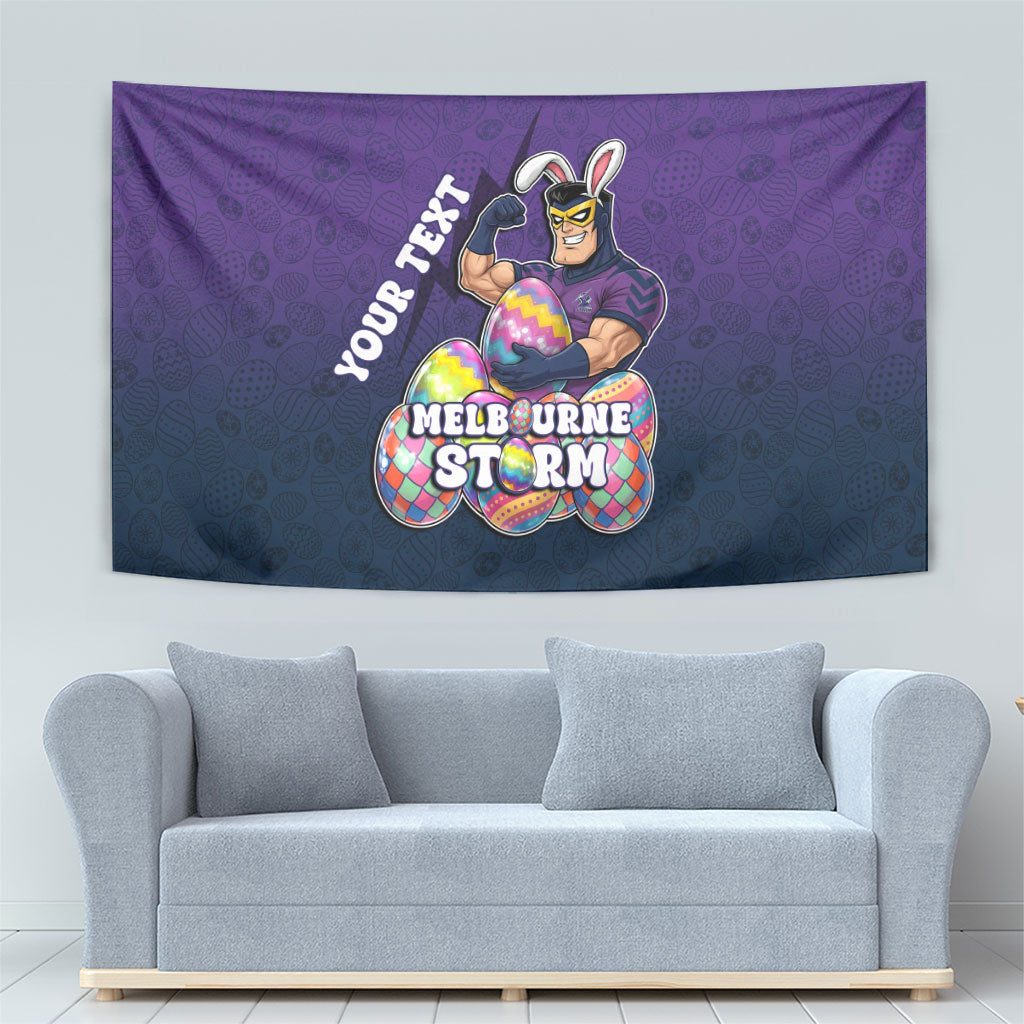 Personalized Melbourne Storm Tapestry Easter Mascot - Colorful Eggs Cartoon Style