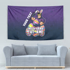 Personalized Melbourne Storm Tapestry Easter Mascot - Colorful Eggs Cartoon Style