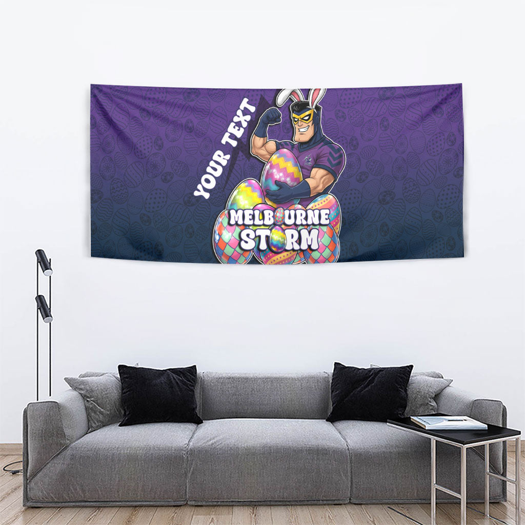 Personalized Melbourne Storm Tapestry Easter Mascot - Colorful Eggs Cartoon Style