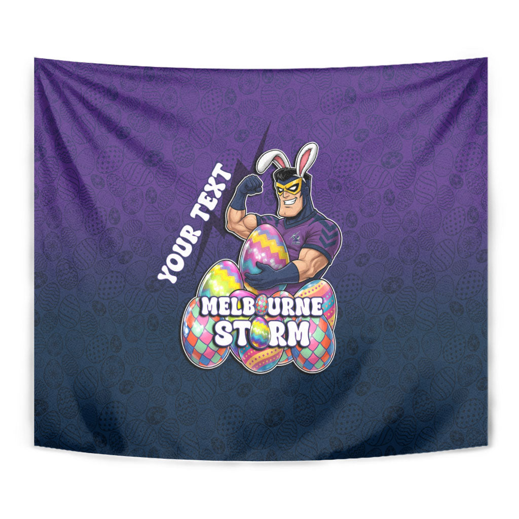 Personalized Melbourne Storm Tapestry Easter Mascot - Colorful Eggs Cartoon Style