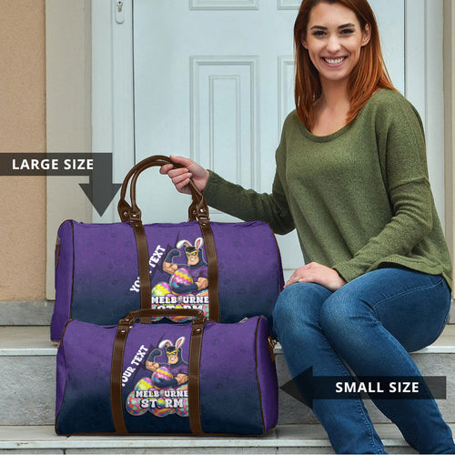 Personalized Melbourne Storm Travel Bag Easter Mascot - Colorful Eggs Cartoon Style