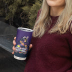 Personalized Melbourne Storm Tumbler Cup Easter Mascot - Colorful Eggs Cartoon Style