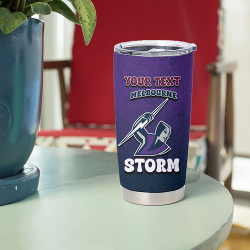 Personalized Melbourne Storm Tumbler Cup Easter Mascot - Colorful Eggs Cartoon Style