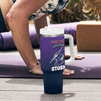 Personalized Melbourne Storm Tumbler With Handle Easter Mascot - Colorful Eggs Cartoon Style