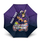 Personalized Melbourne Storm Umbrella Easter Mascot - Colorful Eggs Cartoon Style