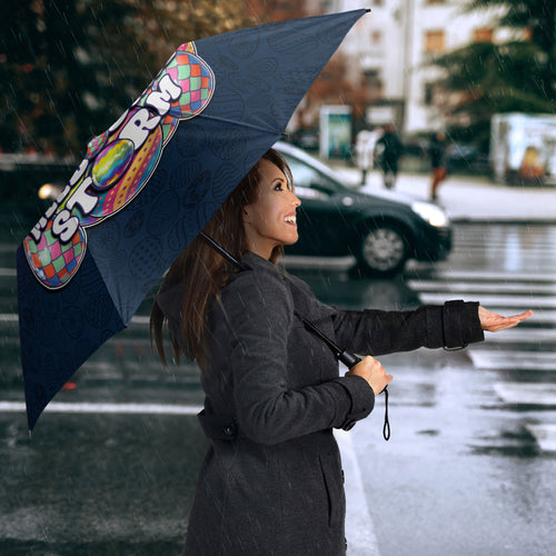 Personalized Melbourne Storm Umbrella Easter Mascot - Colorful Eggs Cartoon Style