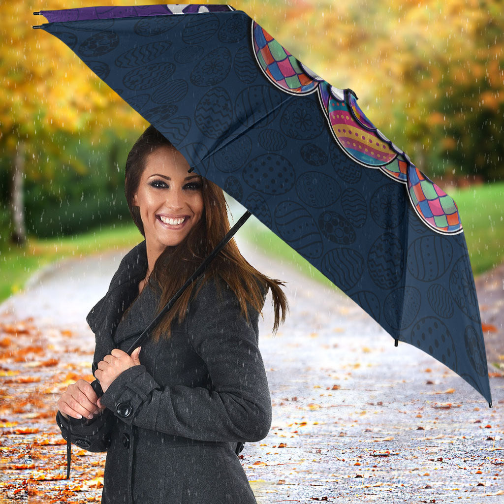 Personalized Melbourne Storm Umbrella Easter Mascot - Colorful Eggs Cartoon Style