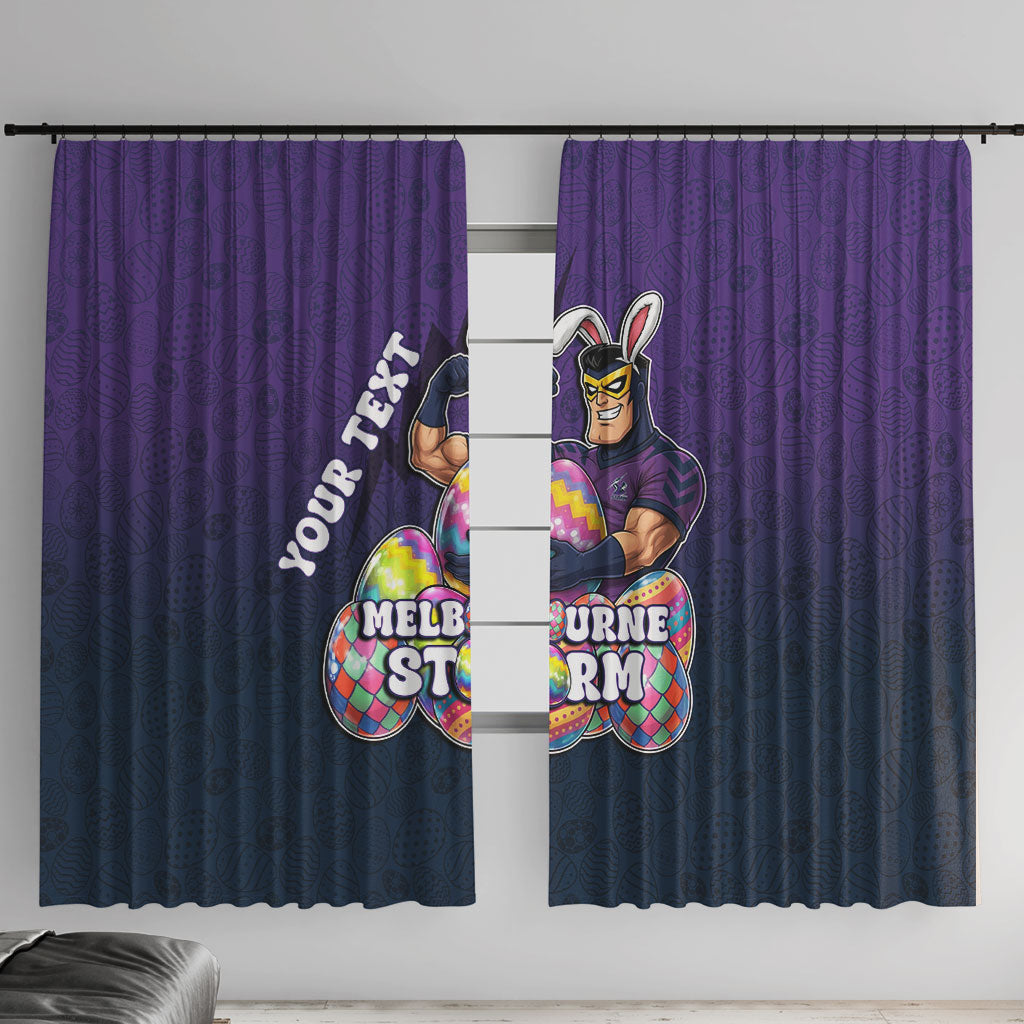 Personalized Melbourne Storm Window Curtain Easter Mascot - Colorful Eggs Cartoon Style
