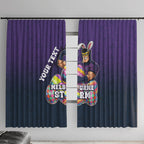 Personalized Melbourne Storm Window Curtain Easter Mascot - Colorful Eggs Cartoon Style