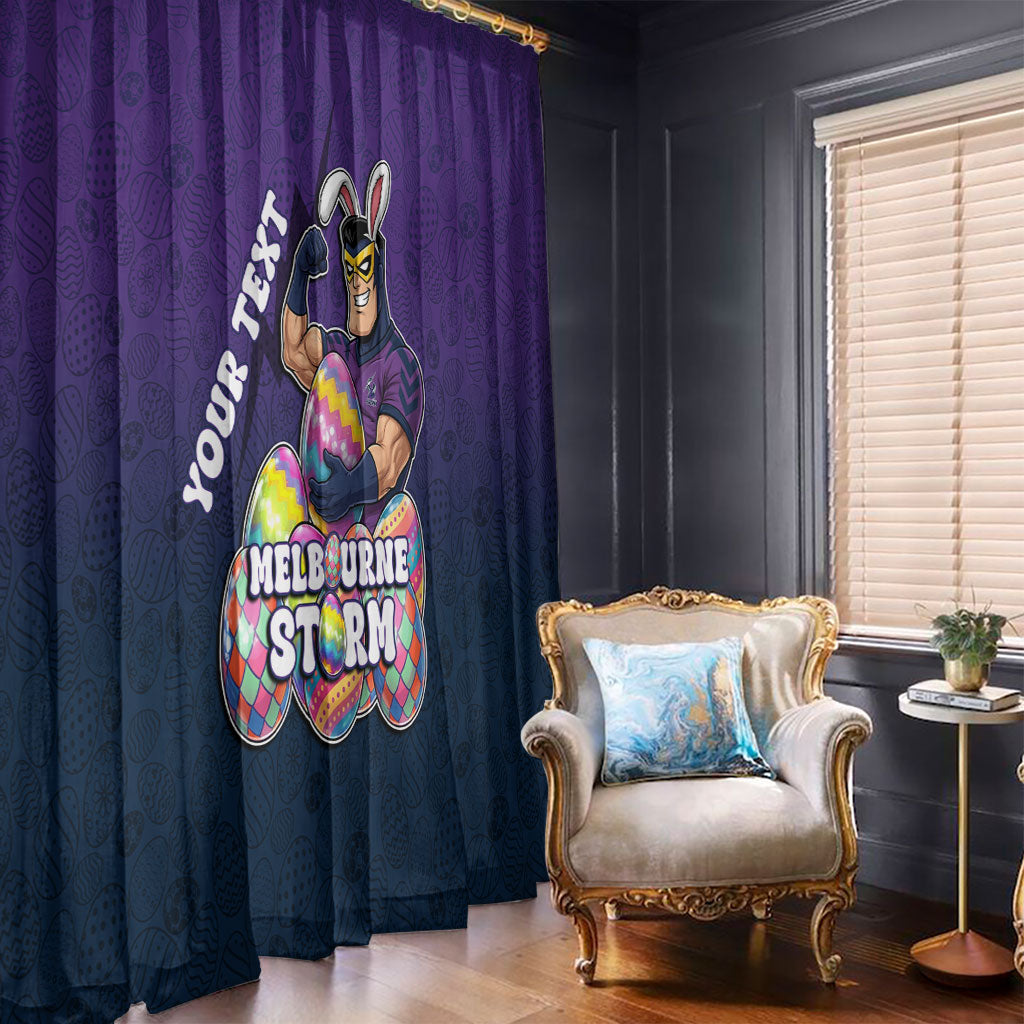 Personalized Melbourne Storm Window Curtain Easter Mascot - Colorful Eggs Cartoon Style