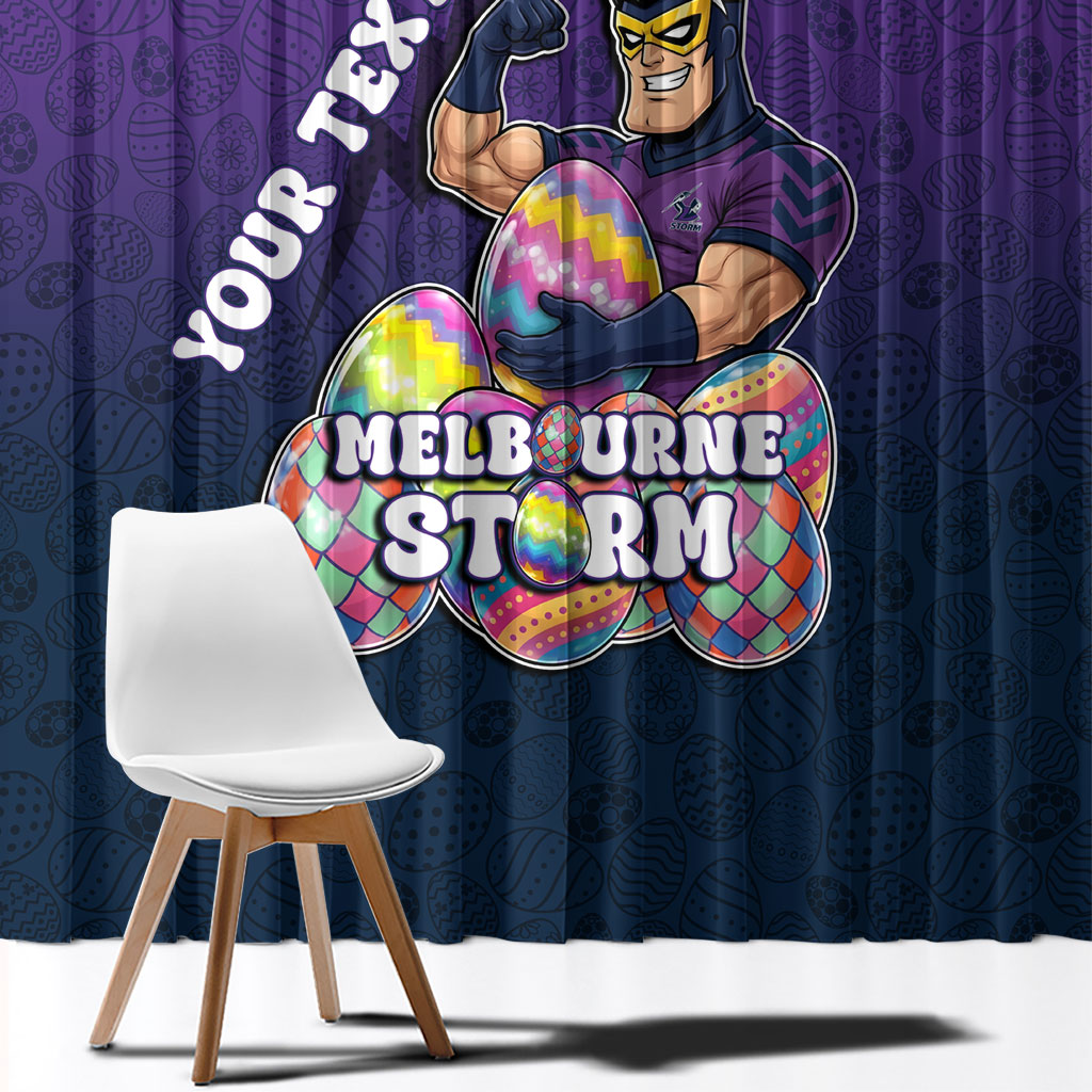 Personalized Melbourne Storm Window Curtain Easter Mascot - Colorful Eggs Cartoon Style