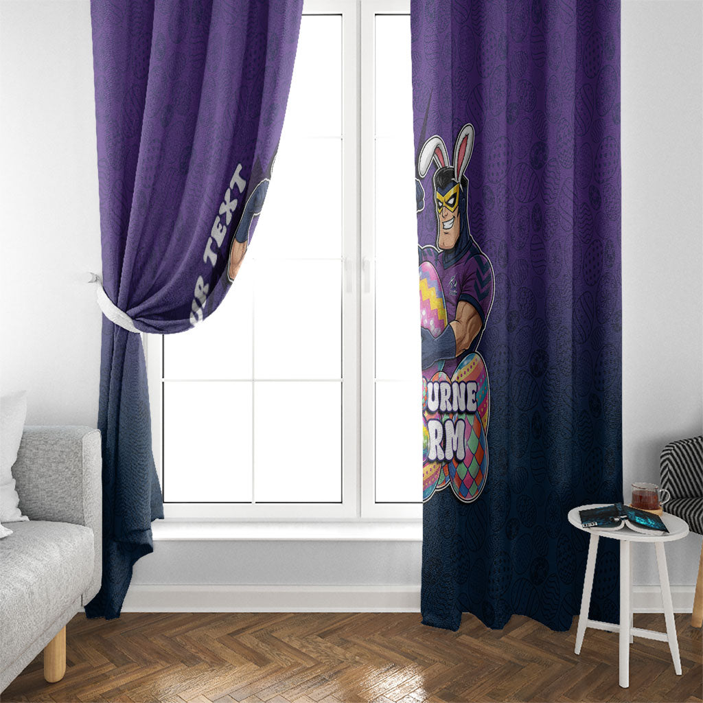 Personalized Melbourne Storm Window Curtain Easter Mascot - Colorful Eggs Cartoon Style