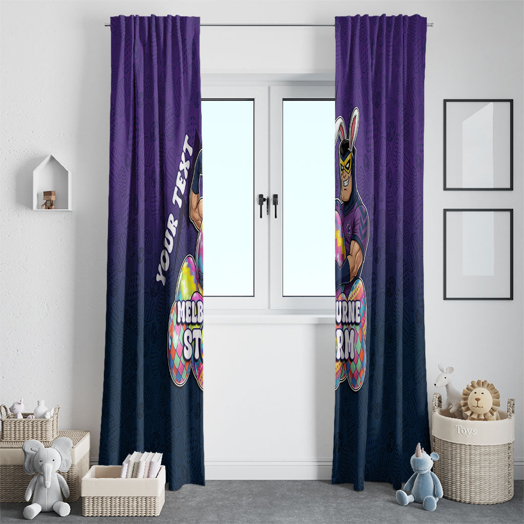 Personalized Melbourne Storm Window Curtain Easter Mascot - Colorful Eggs Cartoon Style