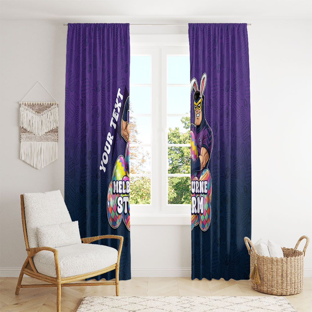 Personalized Melbourne Storm Window Curtain Easter Mascot - Colorful Eggs Cartoon Style