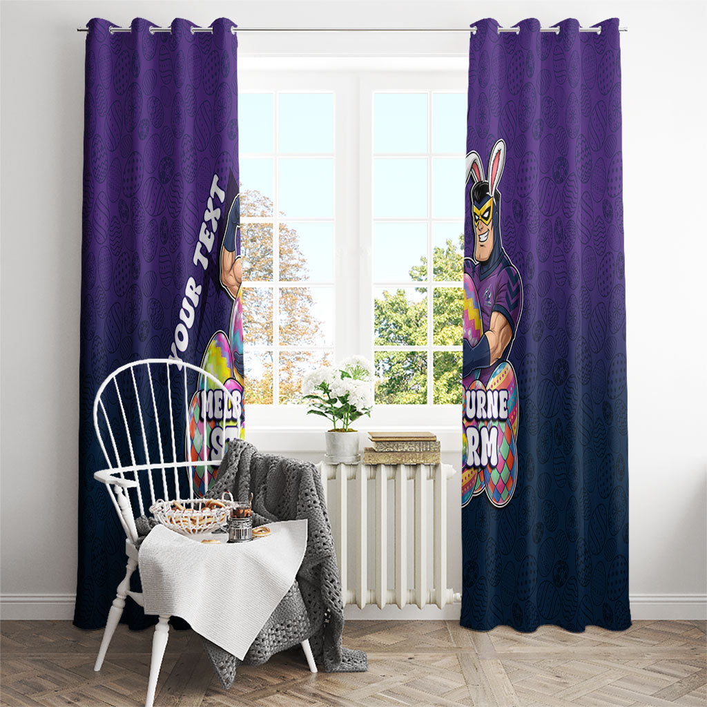 Personalized Melbourne Storm Window Curtain Easter Mascot - Colorful Eggs Cartoon Style