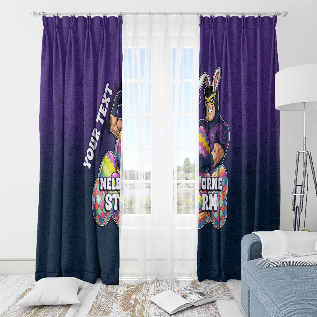 Personalized Melbourne Storm Window Curtain Easter Mascot - Colorful Eggs Cartoon Style