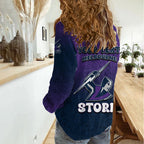 Personalized Melbourne Storm Women Casual Shirt Easter Mascot - Colorful Eggs Cartoon Style