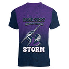 Personalized Melbourne Storm Women V-Neck T-Shirt Easter Mascot - Colorful Eggs Cartoon Style