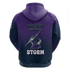 Personalized Melbourne Storm Zip Hoodie Easter Mascot - Colorful Eggs Cartoon Style