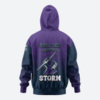 Personalized Melbourne Storm Zip Hoodie Easter Mascot - Colorful Eggs Cartoon Style