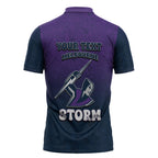 Personalized Melbourne Storm Zipper Polo Shirt Easter Mascot - Colorful Eggs Cartoon Style