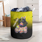 Personalized Penrith Panthers Laundry Basket Easter Mascot - Colorful Eggs Cartoon Style