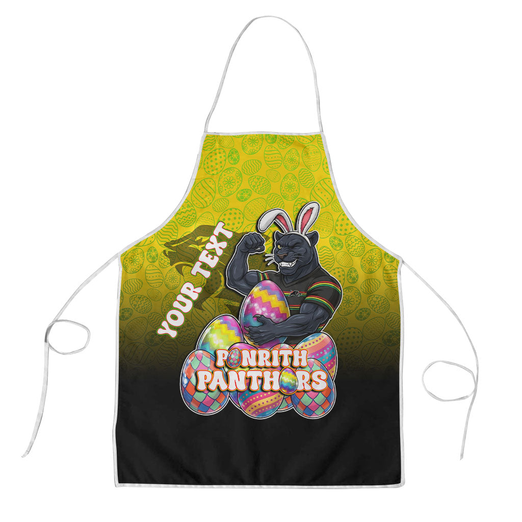 Personalized Penrith Panthers Apron Easter Mascot - Colorful Eggs Cartoon Style